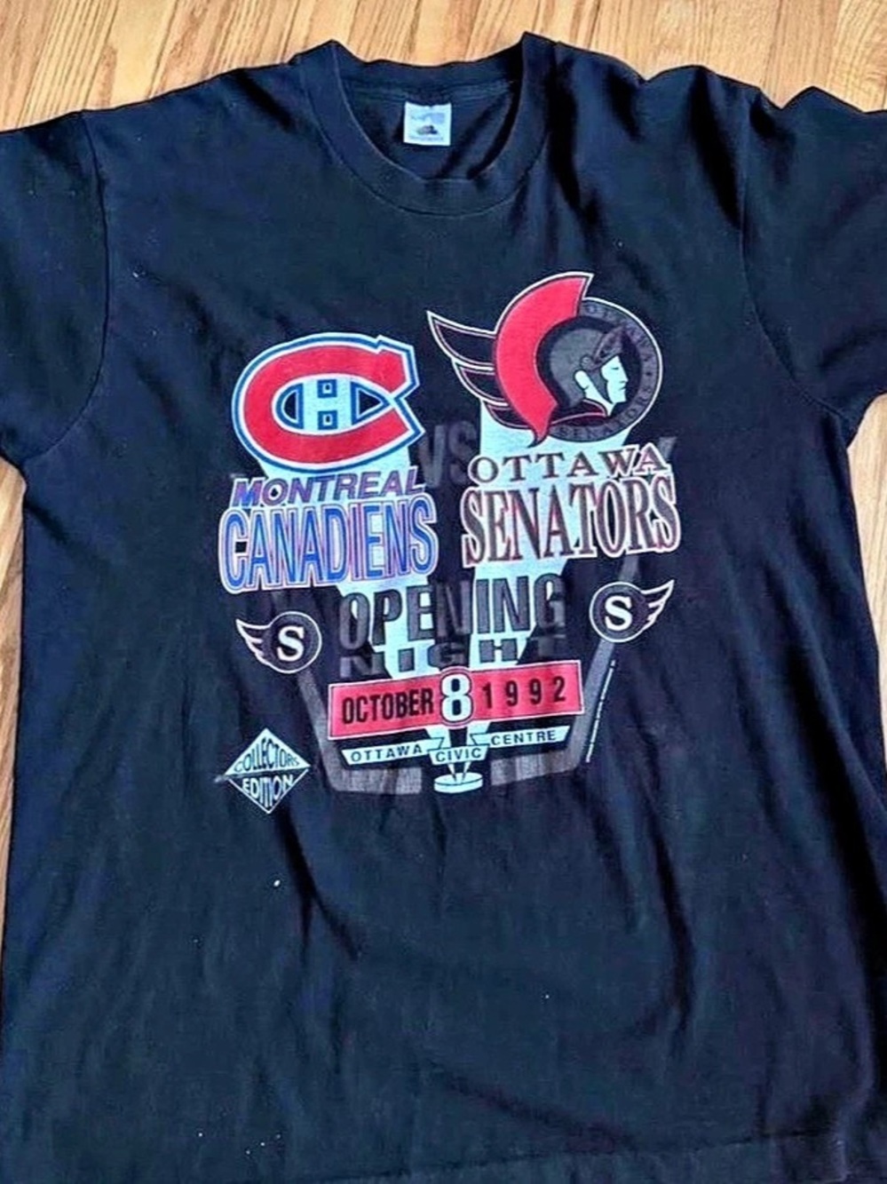 Fruit of the Loom Vintage 1992 Ottawa Senators vs Montreal Canadiens Opening